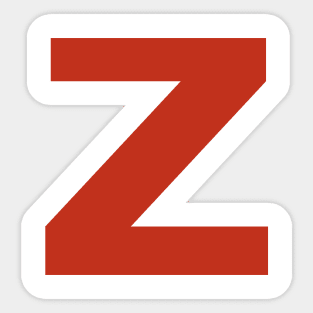 Letter z in Red Text Minimal Typography Sticker